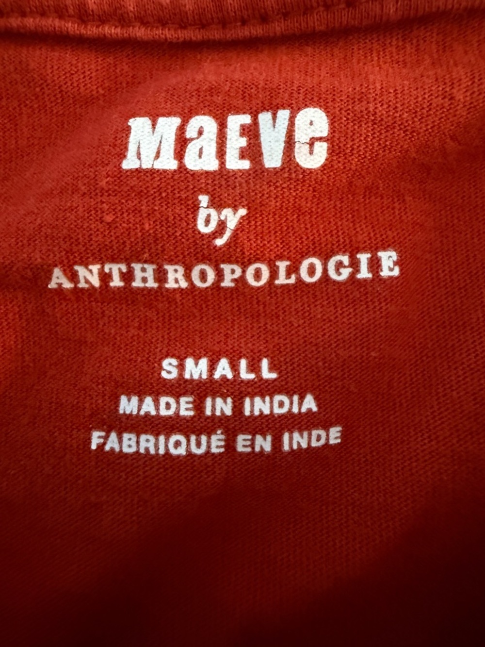 Anthropologie Maeve Red Smocked Peplum Tee Blouse Size Small Boho Festival - Picture 3 of 6